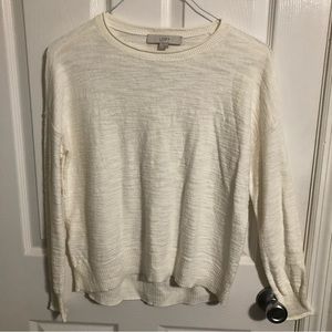 Loft sweater women’s small off white ivory pullover classic